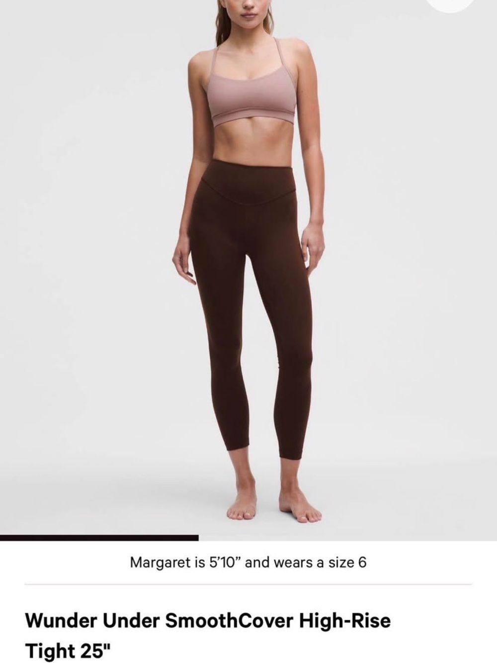 lululemon athletica High-Rise Leggings in Brown with Dusty Rose Bra